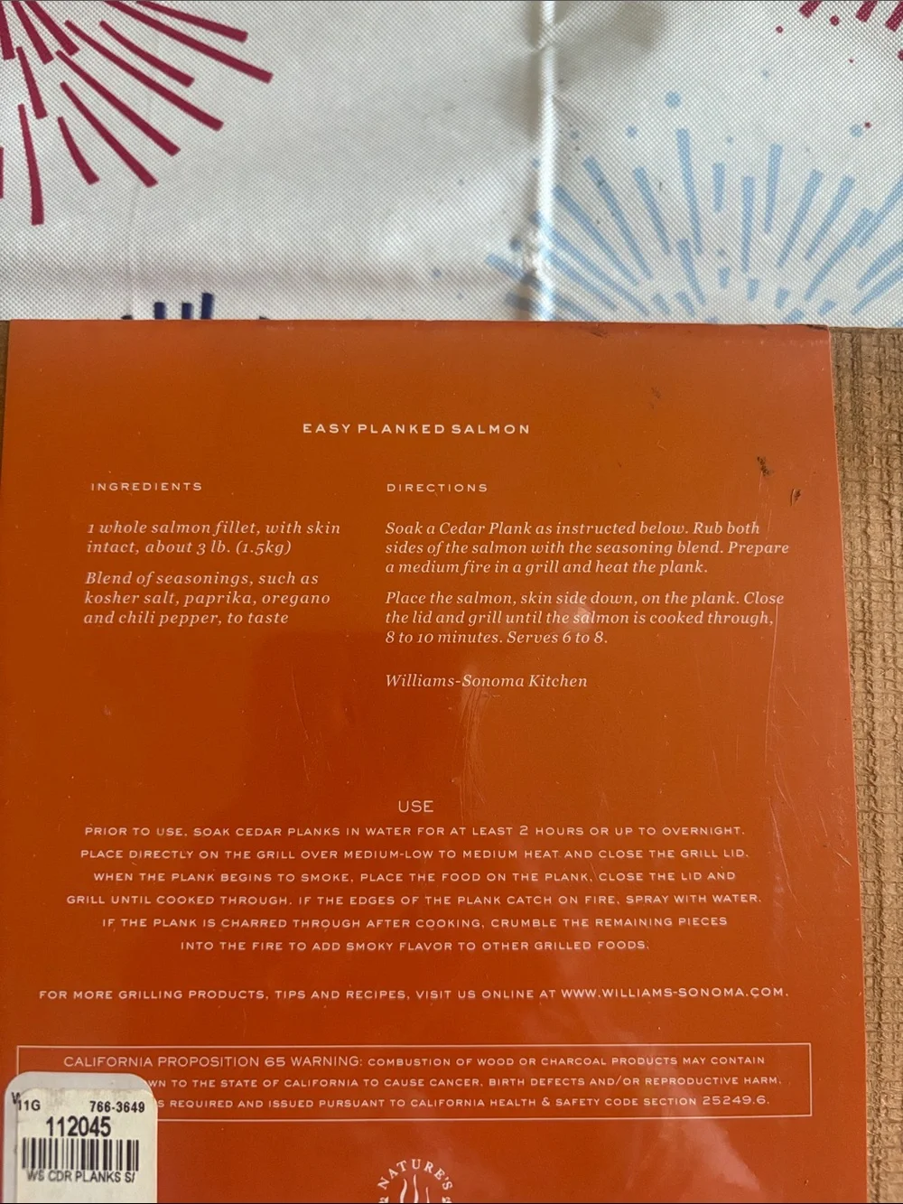 NWT. WILLIAMS SONOMA CEDAR PLANKS SET OF 4